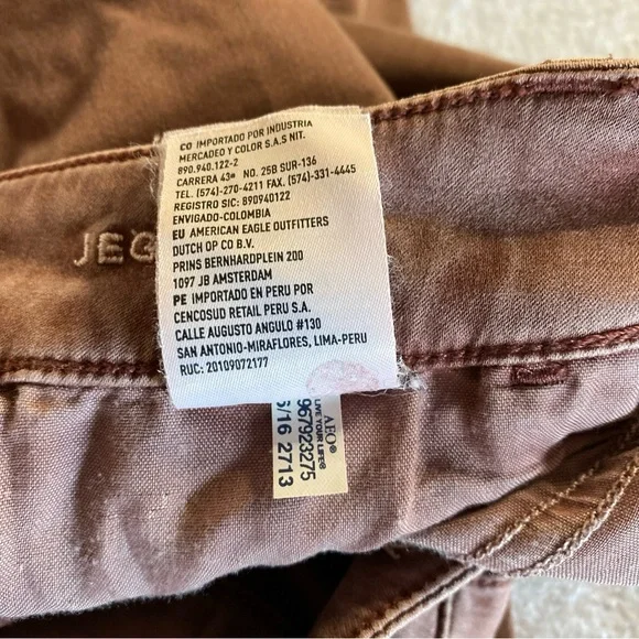 American Eagle Women 0 Jeggings Jeans Super Stretch AEO Sateen Low Rise Pockets - Picture 11 of 16